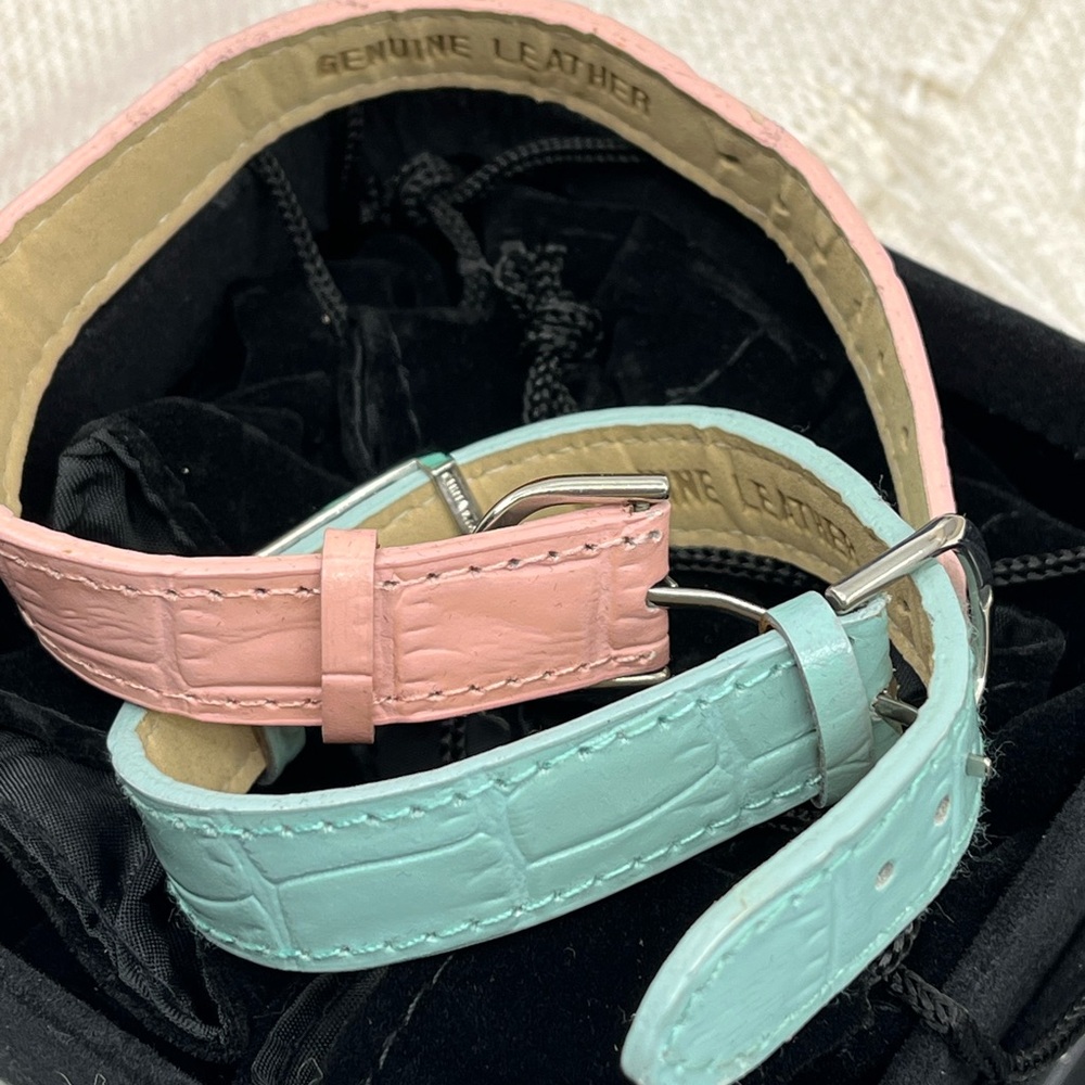 Vintage QVC Leather Wristbands with Sparkling CZ Accents (Set of 2) - Picture 10 of 12